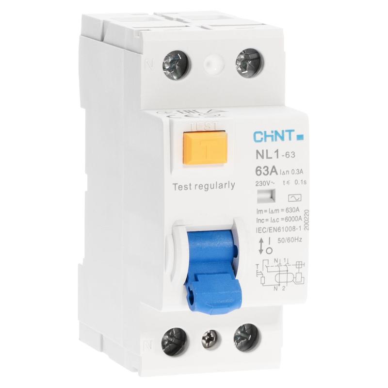 Устройство защитного отключения (УЗО) NL1-63 6kA 2P 63A 300mA тип AC (DB) (R)