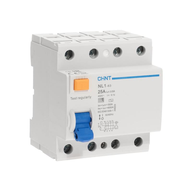 Устройство защитного отключения (УЗО) NL1-63 6kA 4P 25A 30mA тип AC (DB) (R)