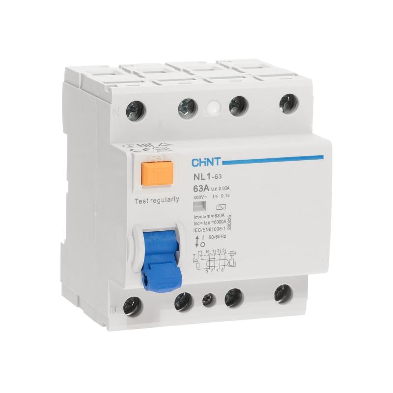 Устройство защитного отключения (УЗО) NL1-63 6kA 4P 63A 30mA тип AC (DB) (R)