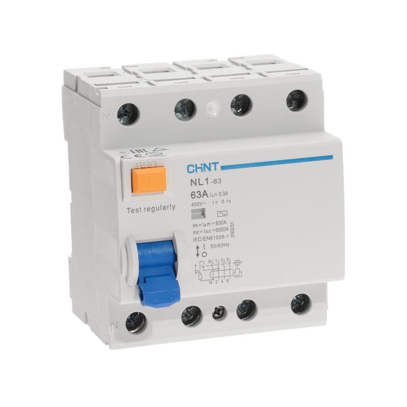 Устройство защитного отключения (УЗО) NL1-63 6kA 4P 63A 300mA тип AC (DB) (R)