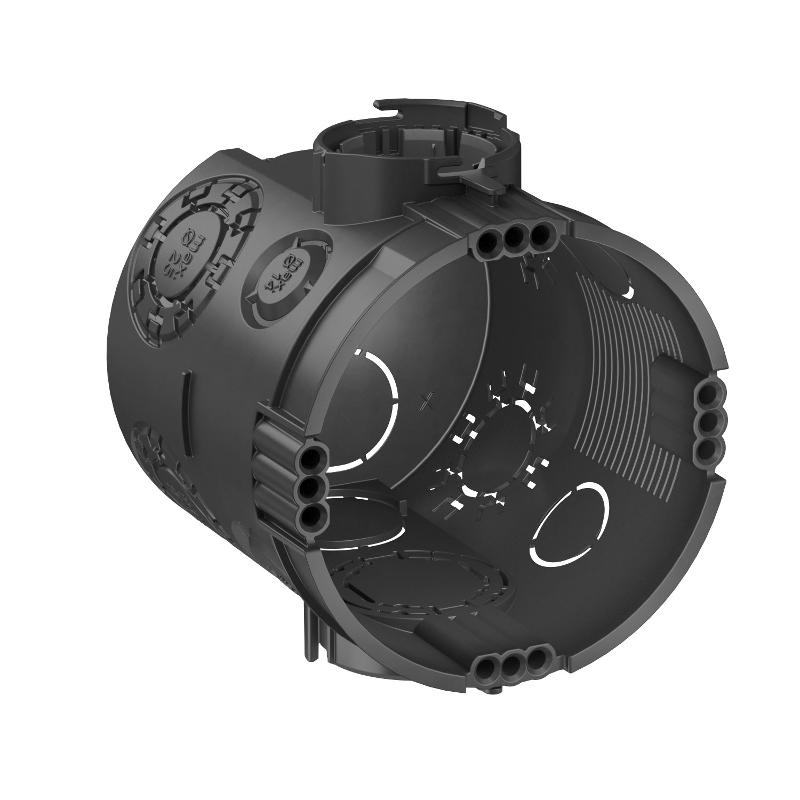 Монтажная коробка для твердых стен увеличенной глубины Ø60mm, H66mm, без галогена, 7 вводов, IP30