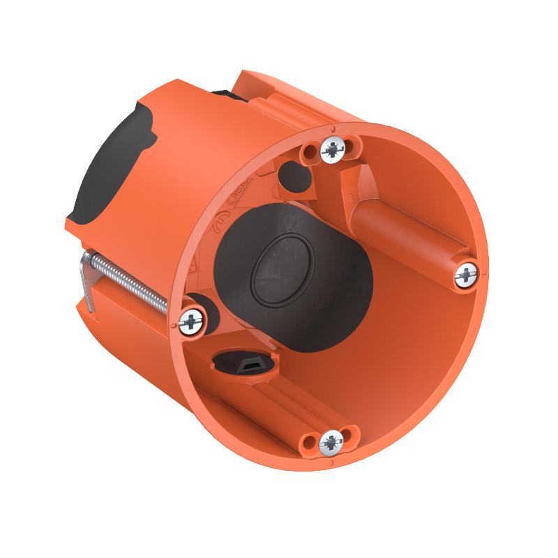 Коробка монтажная для полой стены 68х61 мм, D68mm, H61 mm с воздухонепроницаемыми мембранными вводами, уп 25 шт (HG 61-L)