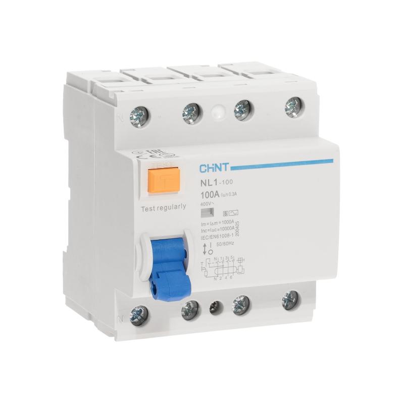 Устройство защитного отключения (УЗО) NL1-100 S 4P 100A 300mA 10kA тип AC (R)
