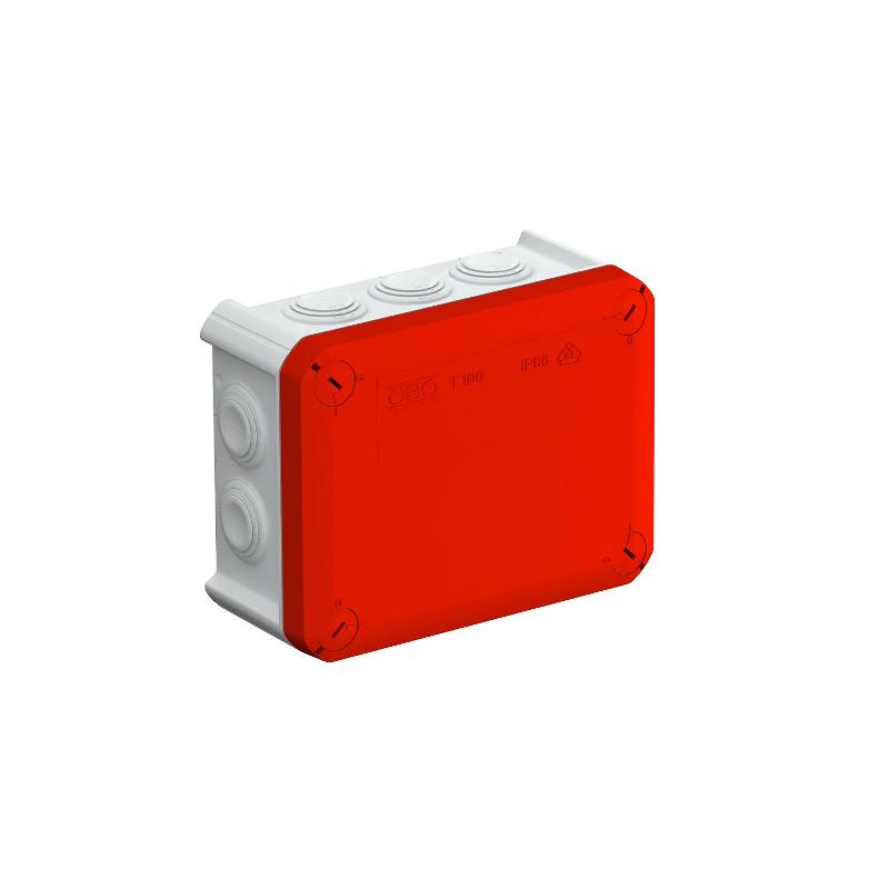 Коробка распределительная T100, 150x116x67 мм, красная крышка (T 100 RO-LGR)