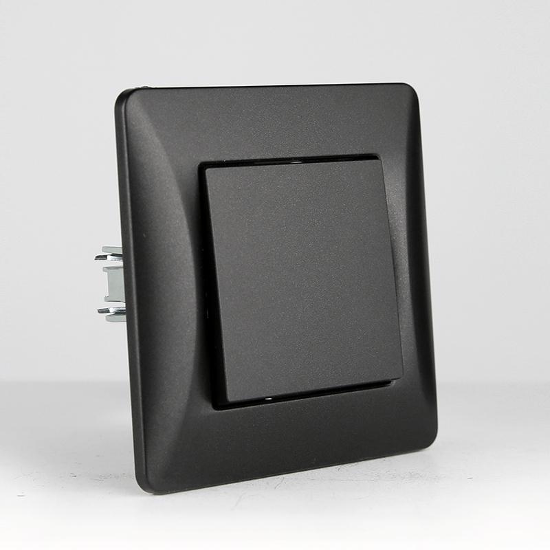 Переключатель одноклавишный, 10А, 220-250V (антрацит)