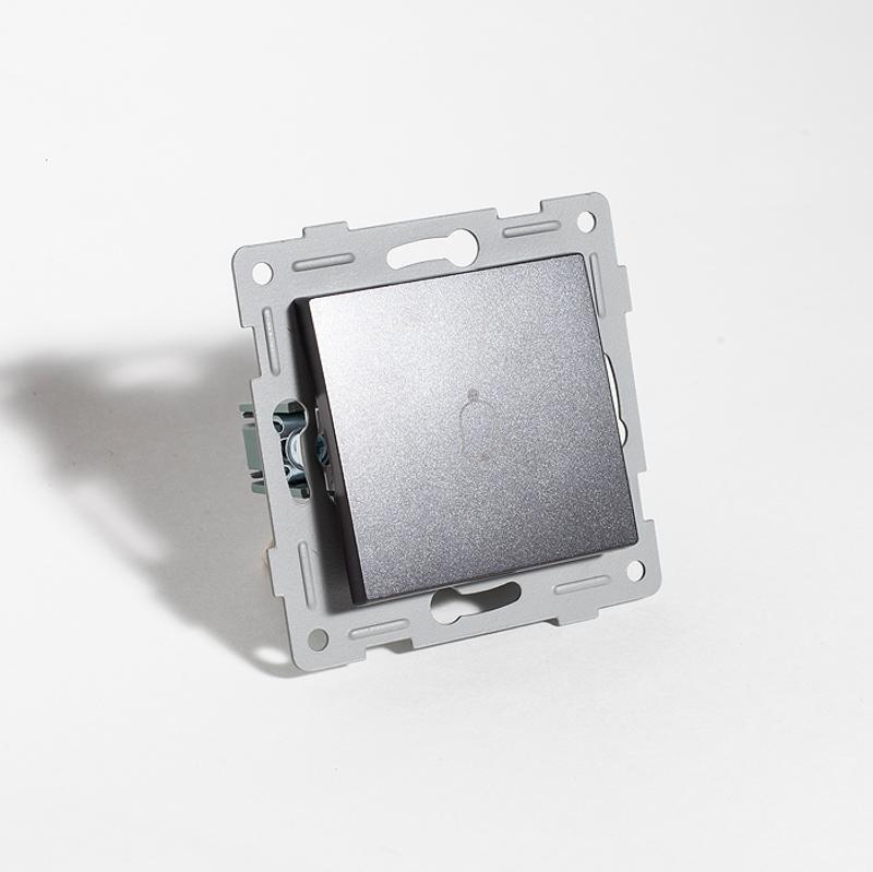 Выключатель самовозвратный звонкового типа, 10А, 220-250V (антрацит)
