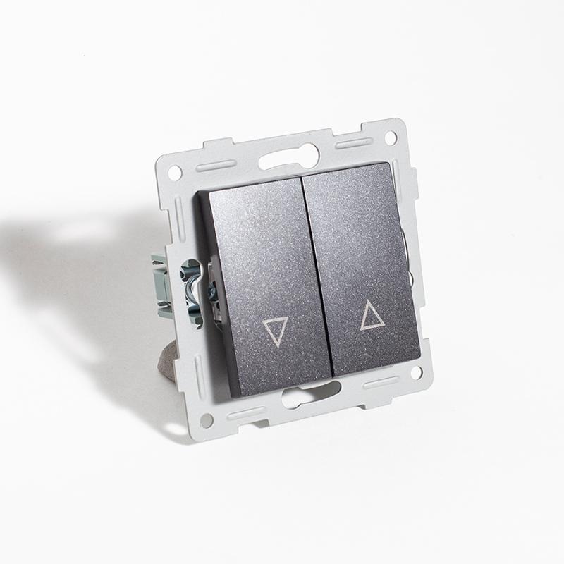 Выключатель управления жалюзи, 10А, 220-250V (антрацит)