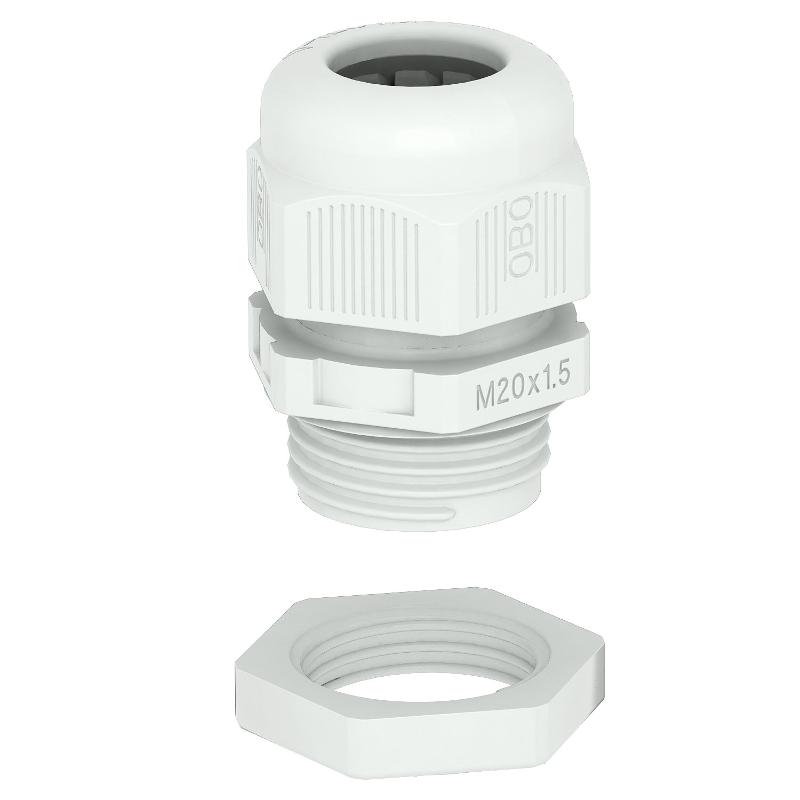 Ввод кабельный M25, влагозащита IP 68, УФ-стойкий, с контргайкой (V-TEC VM25+ LGR)