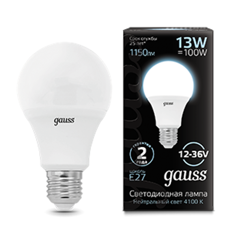 Лампа светодиодная низковольтная A60 AC12-36V 13W 1150lm 4100K E27 LED 1/10/100