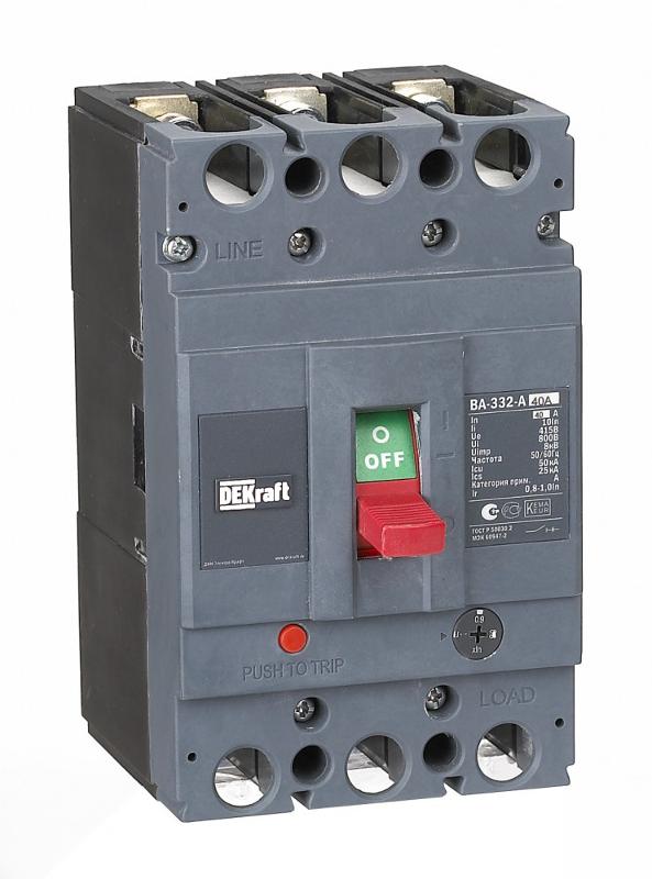 Силовой авт. выкл. 3P 40А c Ir=32А-40А 50кА ВА-332