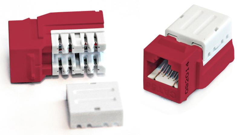 Вставка Keystone Jack KJNE-8P8C-C5e-90-RD RJ-45(8P8C), категория 5e, 110 IDC, заделка с помощью NE-TOOL, красная