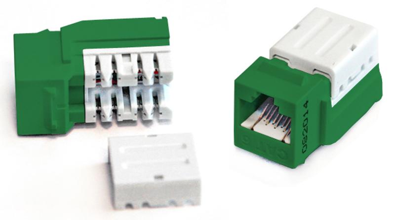 Вставка Keystone Jack KJNE-8P8C-C6-90-GN RJ-45(8P8C), категория 6, 110 IDC, заделка с помощью NE-TOOL, зеленая