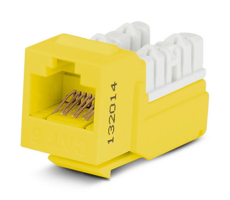 KJNE-8P8C-C6-90-YL Вставка Keystone Jack RJ-45(8P8C), категория 6, 110 IDC, заделка с помощью NE-TOOL, желтая