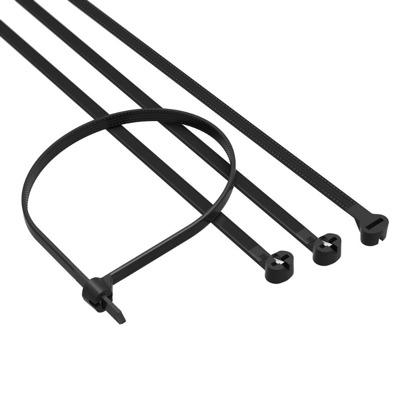 Хомут P6.6 с двойным замком, черный 4,8x300