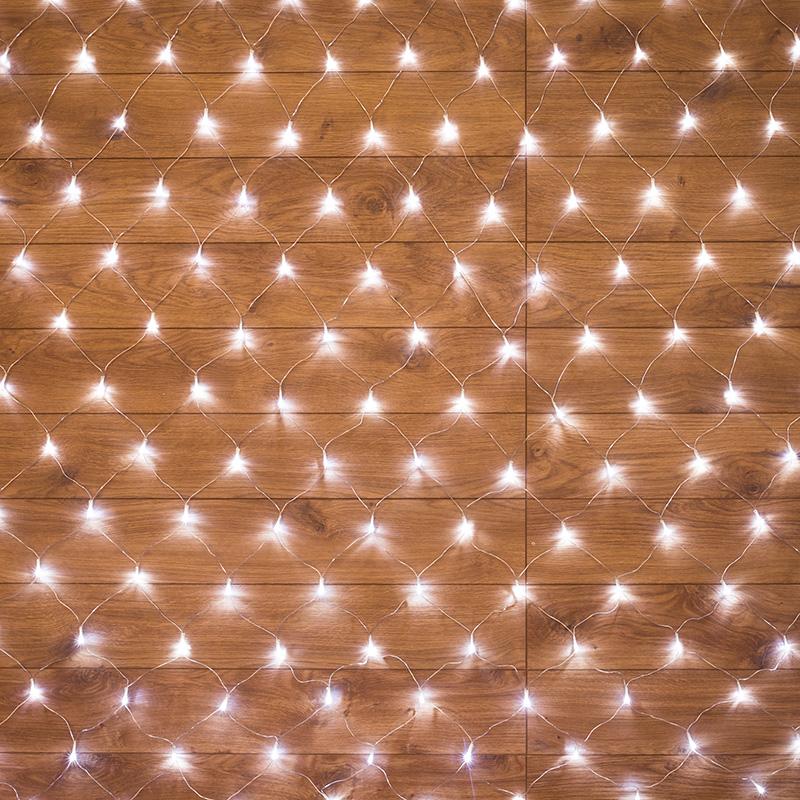 Гирлянда "Сеть" 1,8х1,5м, прозрачный ПВХ, 180 LED Белые