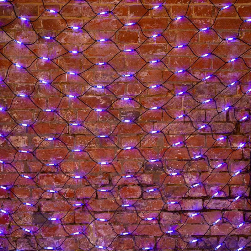 Гирлянда "Сеть" 2x3м, черный КАУЧУК, 432 LED Белые/Синие