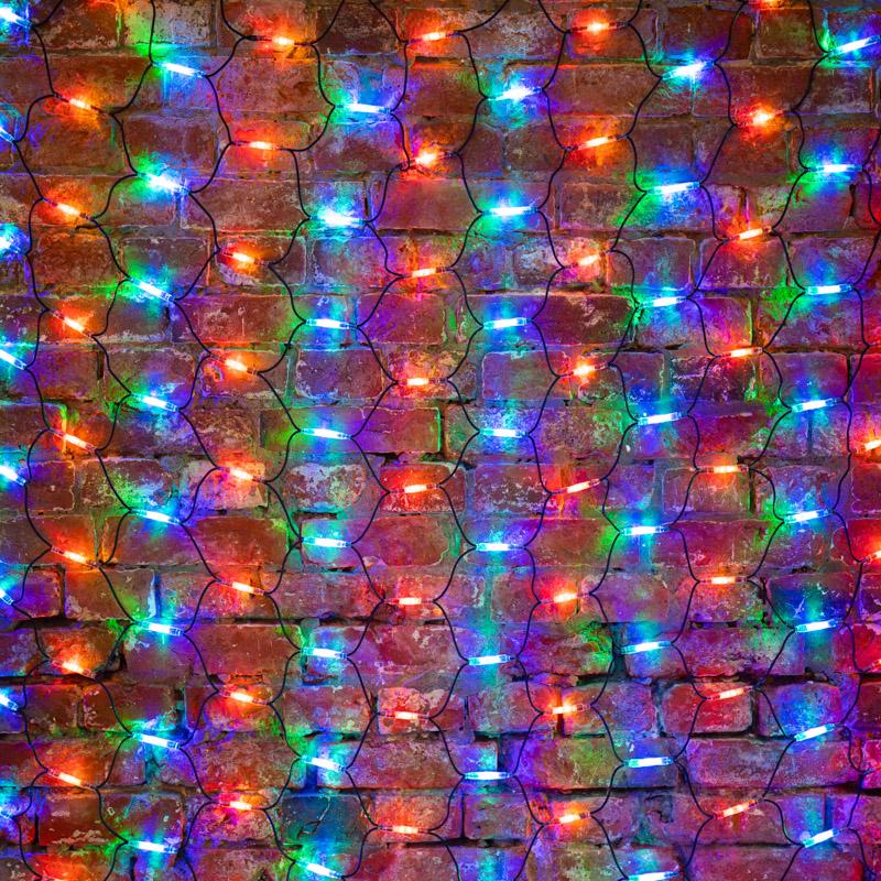 Гирлянда "Сеть" 2x3м, черный КАУЧУК, 432 LED Мультиколор