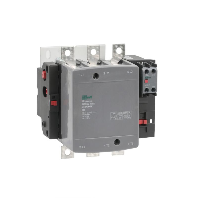 Контактор 150А 220В_АС АС3_ АС4 1НО+1НЗ КМ-102