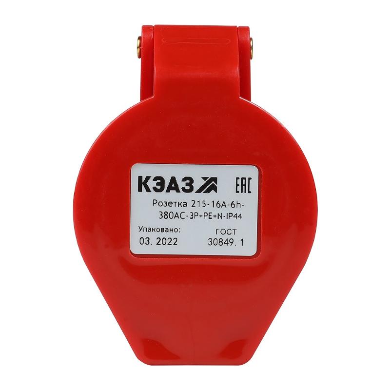Розетка 214-16А-6h-380AC-3P+PE-IP44