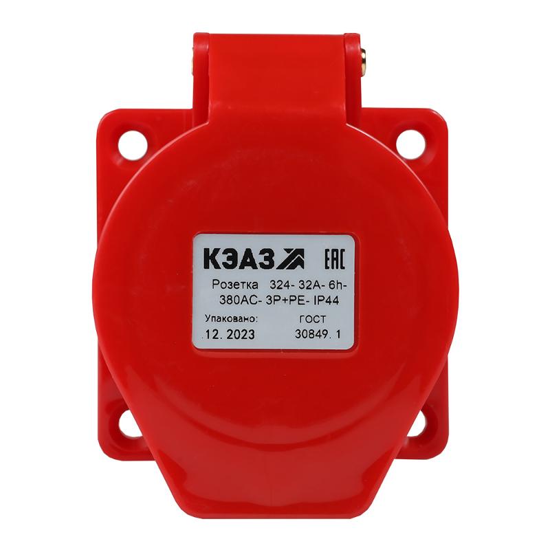 Розетка 324-32А-6h-380AC-3P+PE-IP44