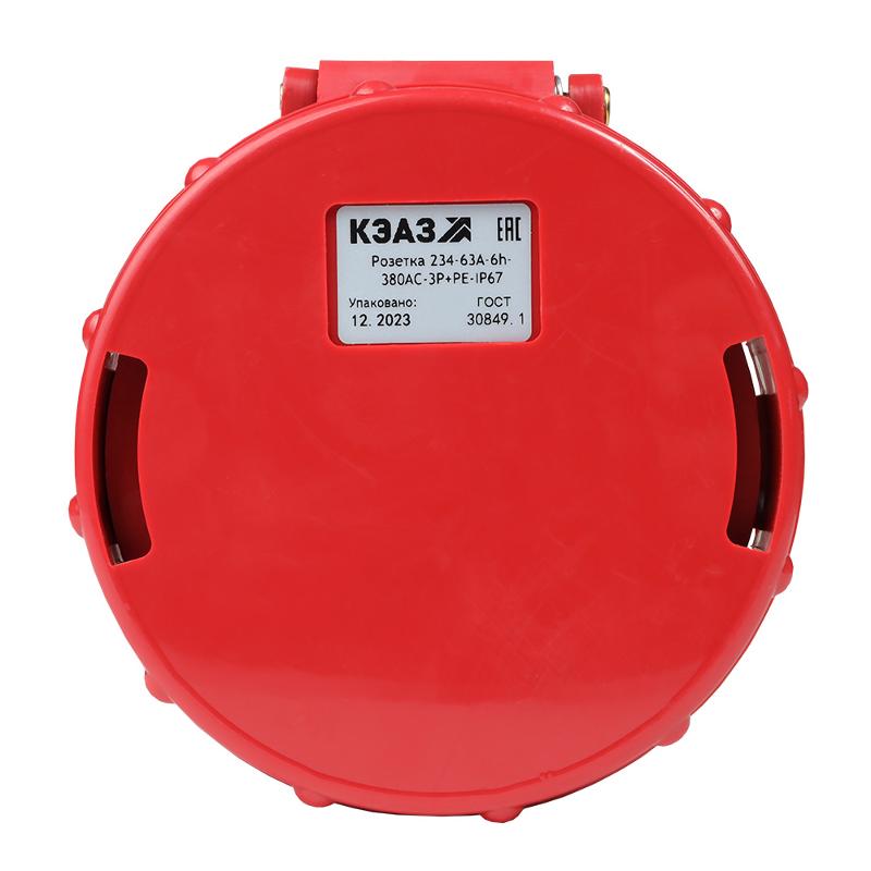 Розетка 234-63А-6h-380AC-3P+PE-IP67