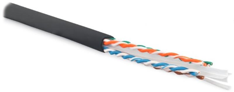 Кабель витая пара UUTP4-C6-S23-OUT-LSZH-BK-500 (500м)U/UTP,к.6,4п.(23AWG),одн.(solid),с раз.,вне.,LSZHнг(С)-HF,-40°C-+75°C,черн.