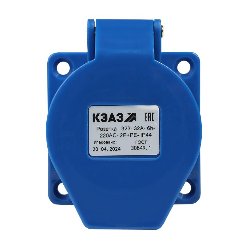 Розетка 323-32А-6h-220AC-2P+PE-IP44