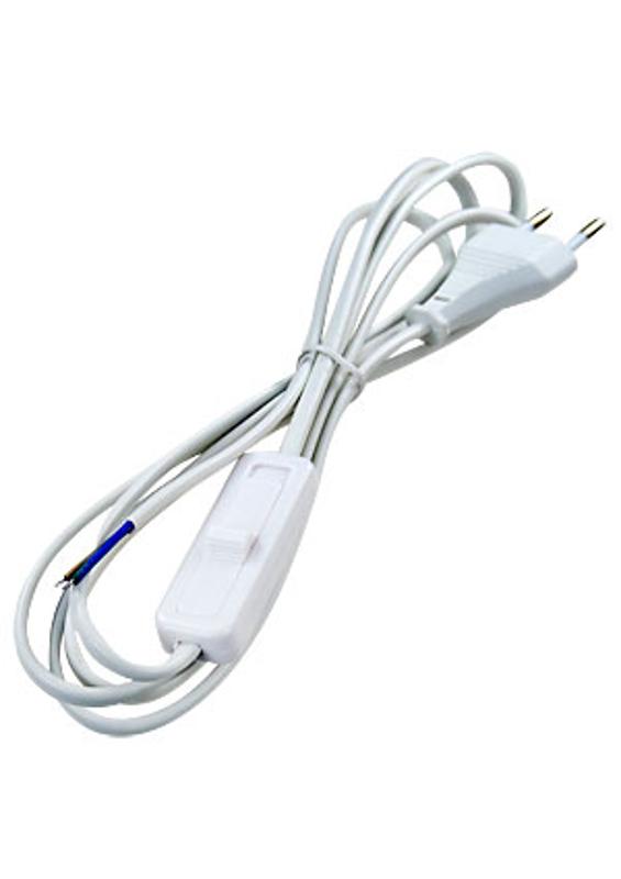 Сетевой шнур KF-HK-1 230V 1.9м (с выключателем) белый