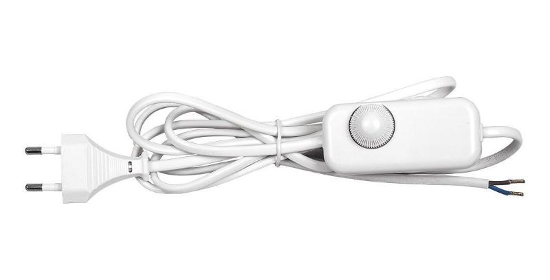 Сетевой шнур DM103-200W 230V 1,5+0,5м (с диммером) белый