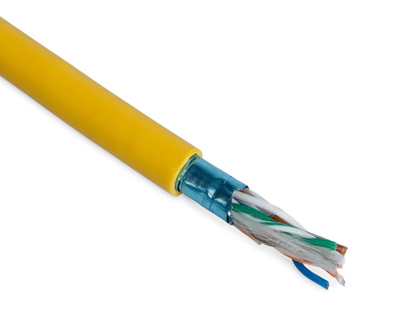 FUTP4-C5E-P26-IN-PVC-YL-305 (305 м) Кабель витая пара, экранир. F/UTP, категории 5e, 4 пары(26 AWG), многожил. (patch), PVC