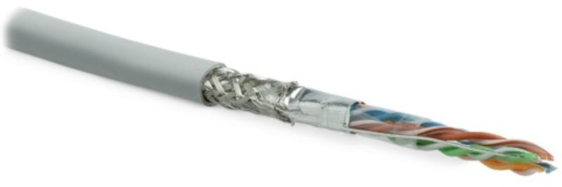 Кабель витая пара SFUTP4-C5E-P26-IN-LSZH-GY-305 (305м)эк.SF/UTP,к.5e,4п(26AWG),мног.(patch),эк.-ф.+мед.оп.,LSZH,–20°C–+75°C,сер.