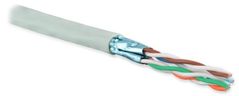 UFTP4-C6A-S23-IN-PVC-GY-500 (500 м) Кабель витая пара U/FTP, категория 6a (10GBE), 4 пары(23AWG),одножил. (solid), PVC, серый