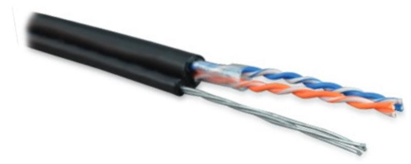 Кабель витая пара UUTP2-C5-S24-SW-OUT-PE-BK-500(500м)неэ.U/UTP,кат.5,2п.(24AWG),одн.(solid),смет.тр.,внеш.,PE,-40°C–+60°C,черн.