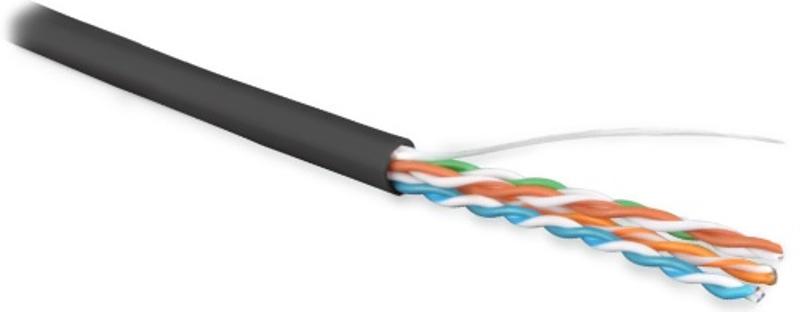 Кабель витая пара UUTP4-C5E-S24-OUT-LSZH-BK-500 (500м)неэ.U/UTP,к.5e,4п(24AWG),одн.(solid),внеш,LSZH нг(С)-HF,-40°C-+75°C,черн.