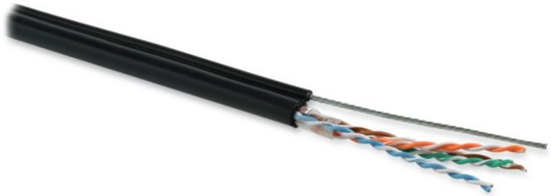 Кабель витая пара UUTP4-C5E-S24-SW-OUT-PE-BK-500 (500м)U/UTP,кат.5e,4п.(24AWG),одн.(solid),смет.тр.,внеш.,PE,-40°С-+60°C,черн.