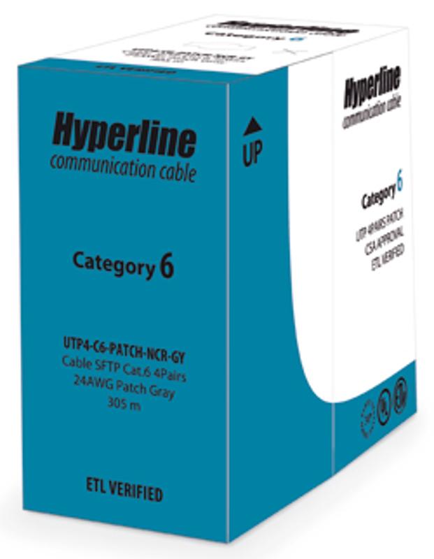 UUTP4-C6-P24-NCR-IN-PVC-GY-305 (305 м) Кабель витая пара, неэкранир. U/UTP, категория 6, 4 пары (24 AWG), многожил. (patсh)PVC