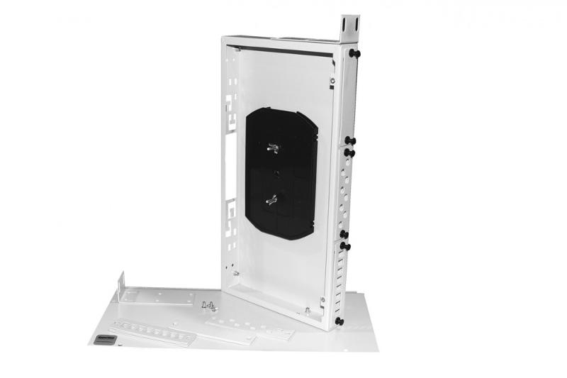 Бокс оптич.FO-19R-1U-3xSLT-W140H42-24UN-GY унив. 19", от 8 до 24п (SC,duplexLC,ST,FC),со сплайс пласт., без пиг.и прох.ад., сер.