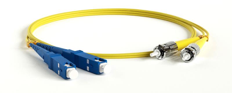 Патч-корд FC-D2-9-SC/UR-ST/UR-H-3M-LSZH-YL волоконно-оптический (шнур) SM 9/125 (OS2), ST/UPC-SC/UPC, 2.0 мм, duplex, LSZH, 3 м