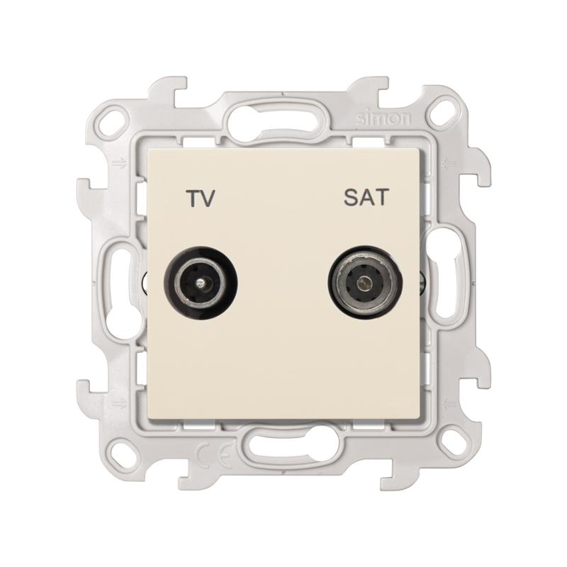 Simon 24 Сл. кость Розетка TV-SAT оконечная