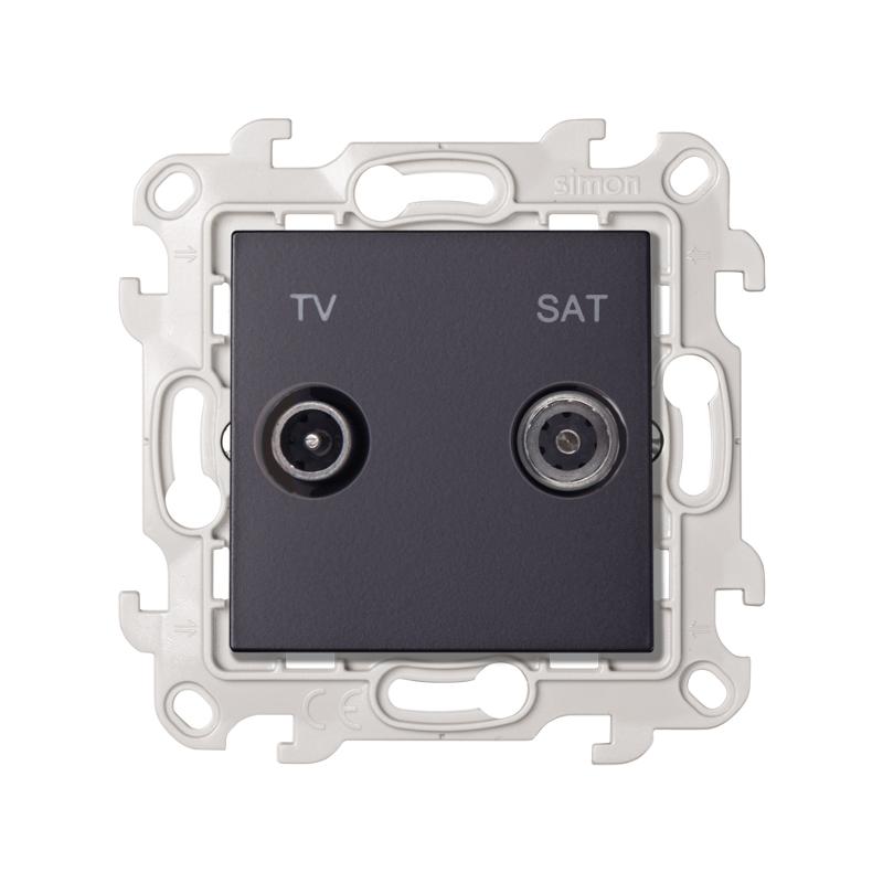 Simon 24 Графит Розетка TV-SAT оконечная