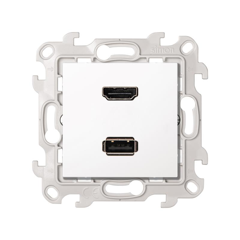 Simon 24 Белый Коннектор HDMI+USB 2.0