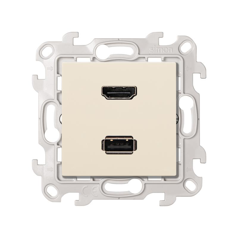 Simon 24 Сл. кость Коннектор HDMI+USB 2.0