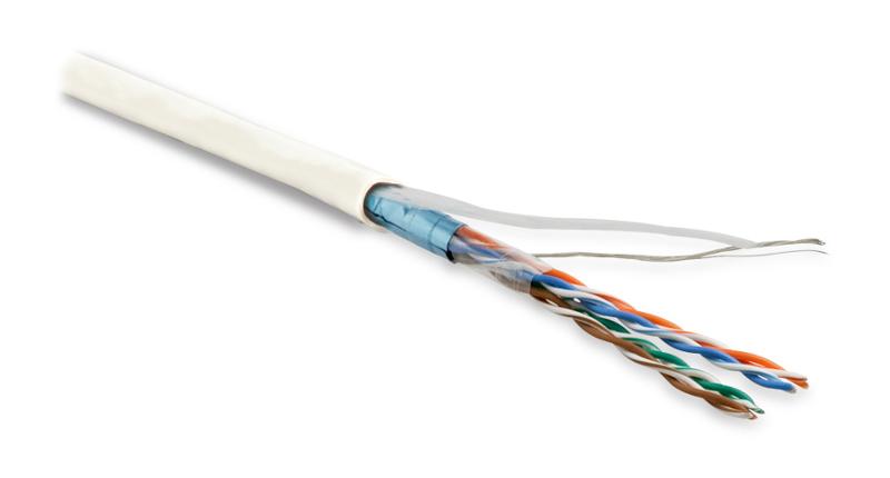 Кабель витая пара FUTP4-C5E-P26-IN-LSZH-WH-100 (100м)эк.F/UTP,к.5e,4п.(26AWG),мног.(patch),э.-ф.,LSZH,нг(С)-HF,–20°C–+75°C,бел.