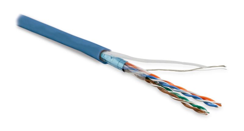 Кабель витая пара FUTP4-C5E-P26-IN-LSZH-BL-100 (100м)экр.F/UTP,к.5e,4п.(26AWG),мног.(patch),эк.-ф.,LSZH,нг(С)-HF,–20°C–+75°C,син.