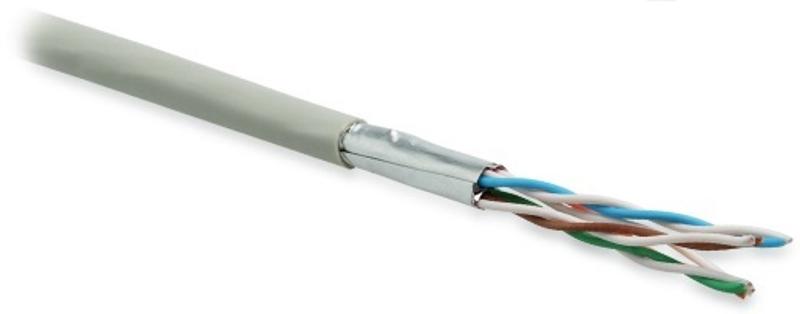 Кабель витая пара UFTP4-C6-P26-IN-LSZH-GY-100 (100м) экран.U/FTP,кат.6,4 п.(26AWG),многож.(patch),кажд.пара в ф.,LSZH,сер.