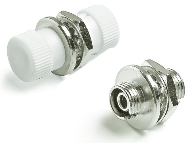 Адаптер проходной оптический FA-S00Z-FC/FC-N/WH-SL FC-FC, SM/MM, simplex, корпус металл, белые колпачки