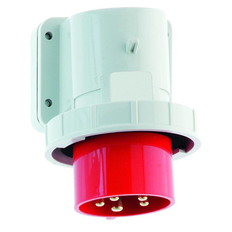 Вилка настенная 32A 5p 400V 6h IP67 Quick-Connect фланец 75 x 90 I 24418-Bals I Bals