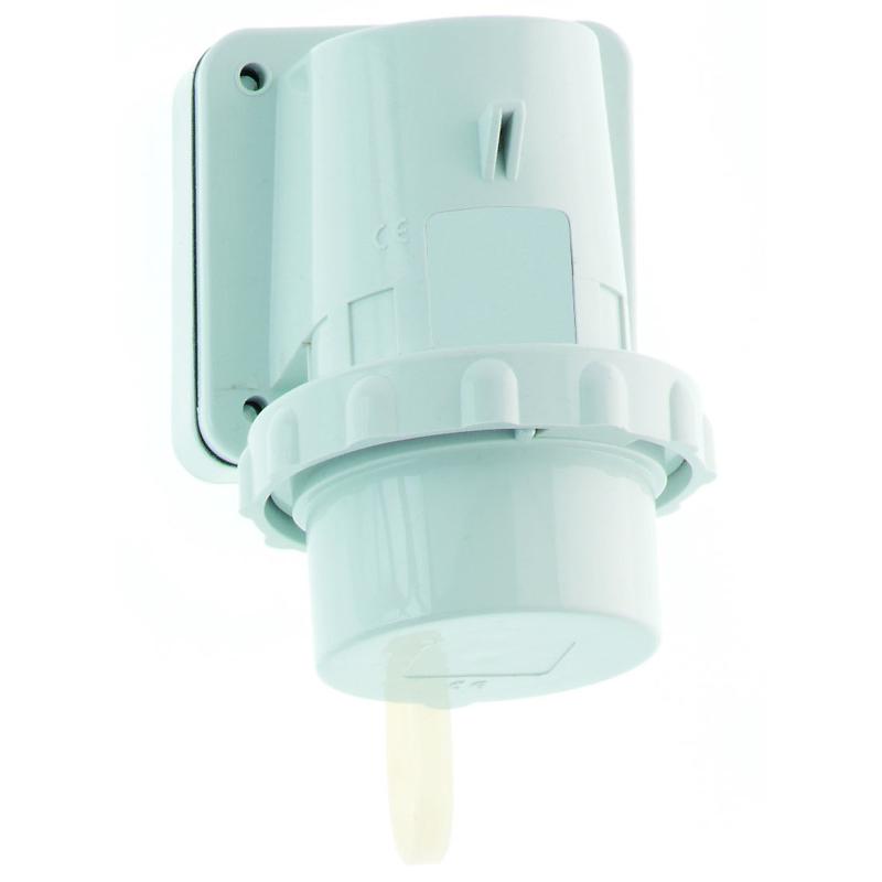 Вилка настенная 32A 5p 400V 6h IP67 Quick-Connect с крышкой фланец 75 x 90 I 24419-Bals I Bals