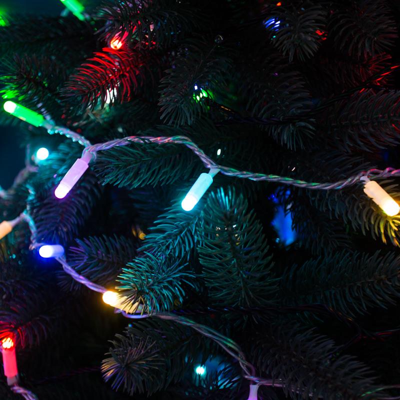 Гирлянда Нить 10м, 100 LED, цвет: RGB. свечение с динамикой  (при использовании контроллера), 230 В