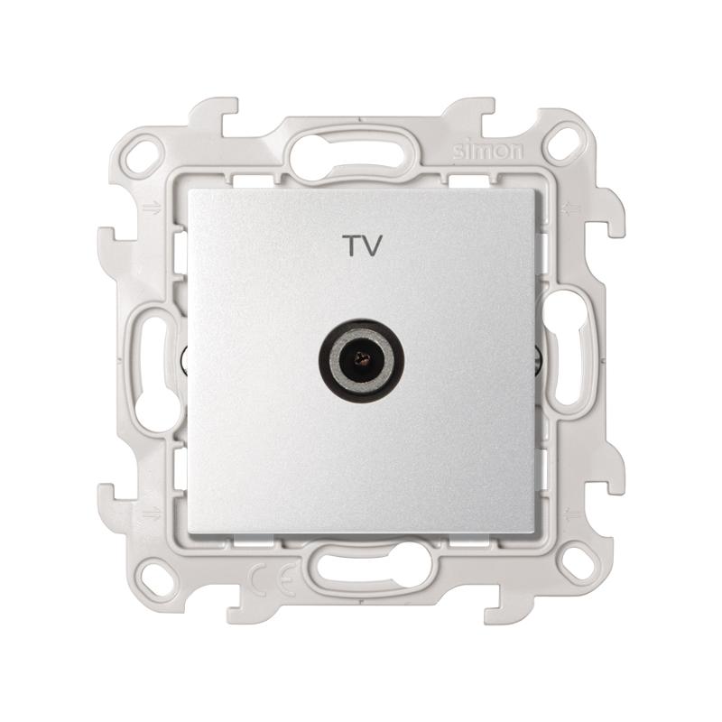 Розетка TV одиночная цвета алюминий S24 Harmonie